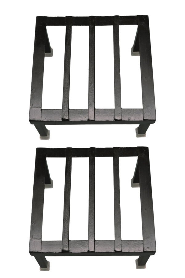 SteelGrip Twin Pack – Square Metal Plant Stands (Set of 2)