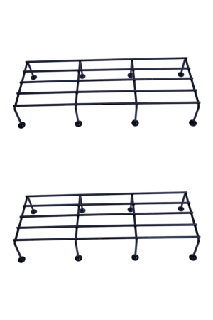 Twin Pack: Metal Planters Long Stand – 24" Elevated Pot Stands for Home & Garden