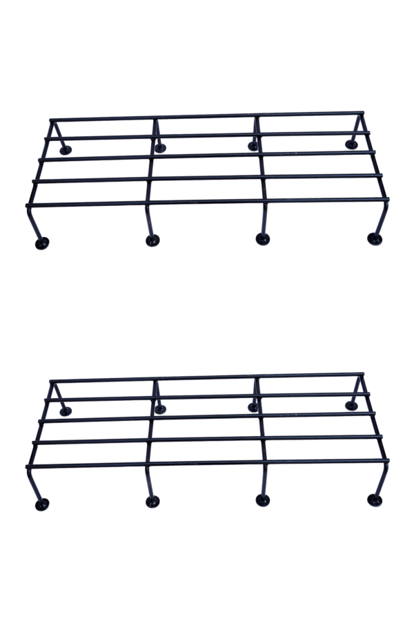 Twin Pack: Metal Planters Long Stand – 24" Elevated Pot Stands for Home & Garden